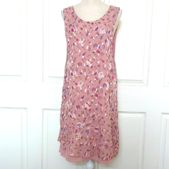 Unknown Dresses & Skirts - Japanese Beauty Supply Pink Sleeveless Novelty Print Dress